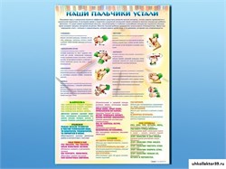 Стенд "Наши пальчики устали" (зарядка) НЧ1057