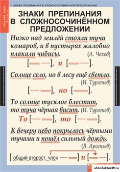 Комплект таблиц. Русский язык. 9 класс (6 таблиц) 4-1142-006