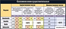 Стенд Склонение имен существительных ШК-1509