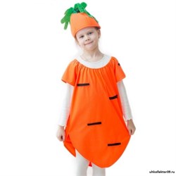 костюм "Морковка", шапка, платье, 5-7 лет, рост 122-134 см 1577042
