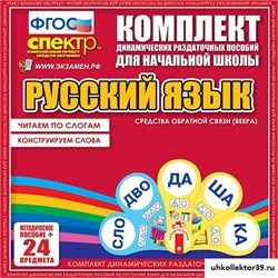 Русский язык (веера). Читаем по слогам (слоги из двух букв), Конструируем слова (слоги из двух и трех букв). НР-7034-10