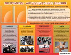 Стенд Экстремизм-антисоциальное явление ШК-1643