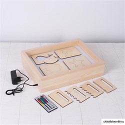 Планшет для рисования песком с цветной подсветкой 30*40 см ( гребень , трафарет , 1 кг песка) 5251404