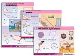Комплект таблиц для нач. шк. "Математика. Знакомство с геометрией" (6 табл., формат А1, лам.) 8420