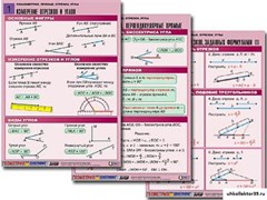Комплект таблиц по геометрии "Планиметрия. Прямые. Отрезки. Углы" (8 табл., А1, лам.) 7116
