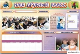 Стенд-уголок магнитно-маркерный "Наш дружный класс" НЧ1050