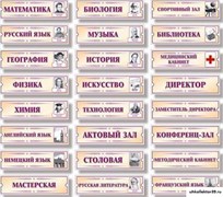 Таблички  на школьные кабинеты П2243