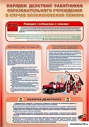 Стенд "Порядок действий работников школы при пожаре" П1019