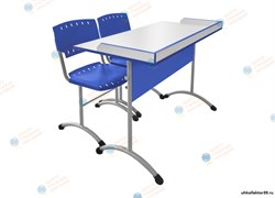 Двухместный комплект с бортами для кабинетов химии и физики ( парта + 2 стула ) Д12